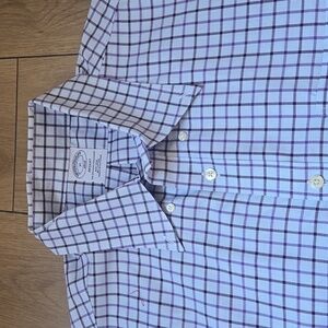 BROOKS BROTHERS Regent Blue Purple Checks Shirt Sz XL